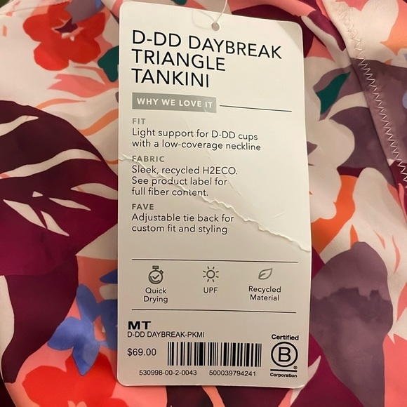 ATHLETA Tankini NWT Daybreak Tropic Triangle  Swim - Picture 11 of 12